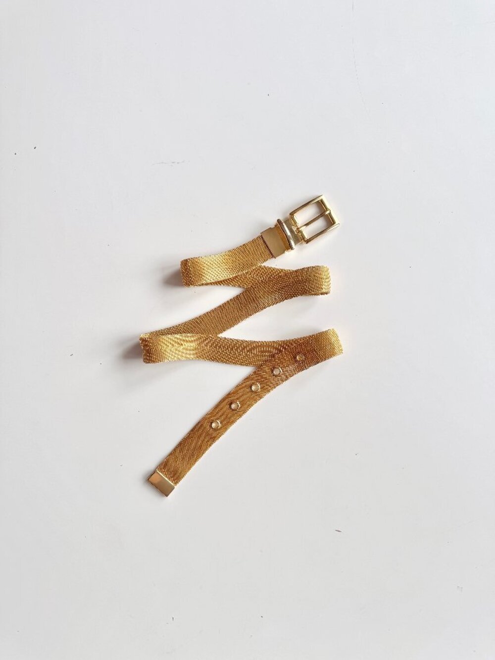 Vintage CENTURY CANADA Gold Stretch Metal Mesh Belt, One Size